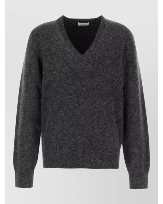 Ferragamo Gray Cashmere Silk Alpaca Sweater for men