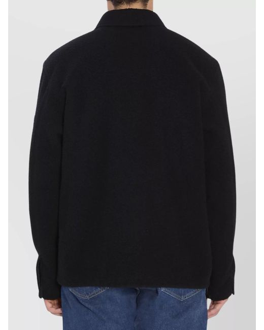 Stone Island Blue Wool Blend Regular-Fit Overshirt for men