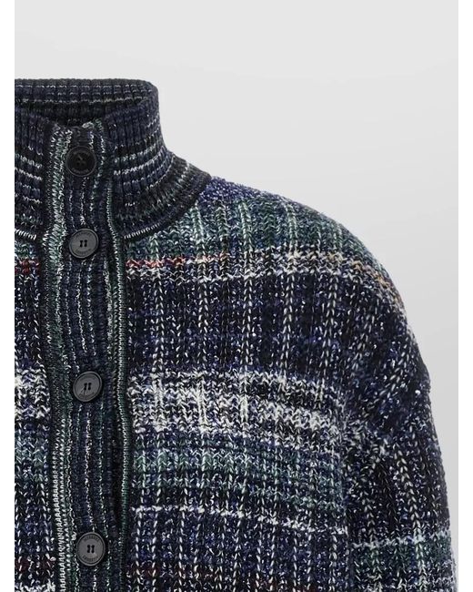 Missoni Blue Check Wool Cardigan