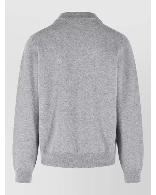 Lardini Gray Double Wool Bomber Jacket Long Sleeves for men