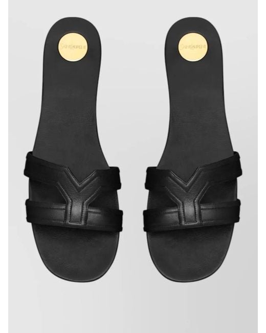 Saint Laurent Multicolor Mabrouka Leather Slides Flat Open Toe