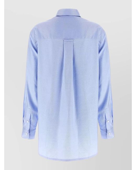 Brioni Blue Sea Island Cotton Long Sleeve Shirt