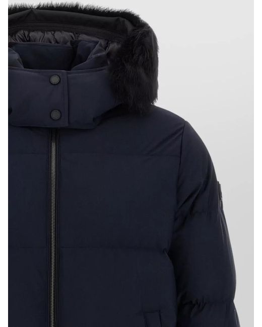 Moose Knuckles Blue Misti Puffer Down Jacket Hood Fur Trim for men
