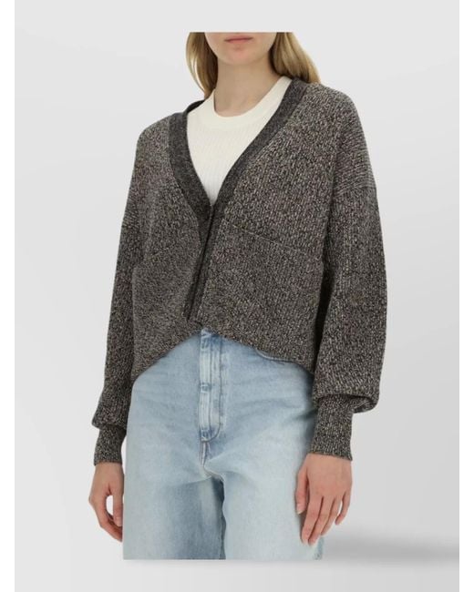 Sportmax Gray Viscose Maxi Cardigan
