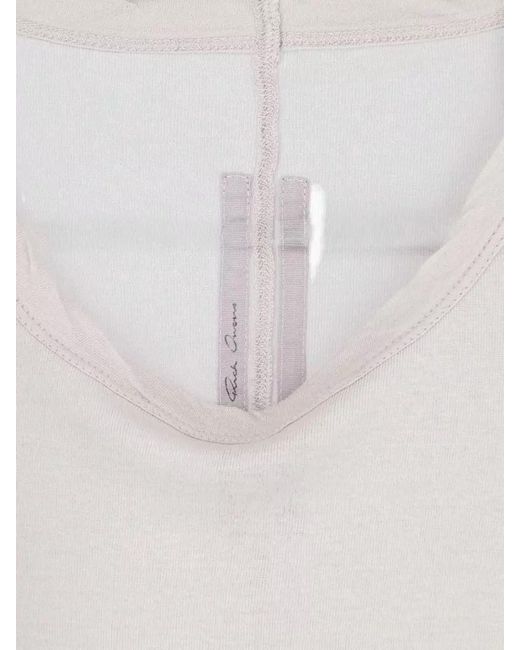 Rick Owens Natural Short-Sleeve Knitted Top