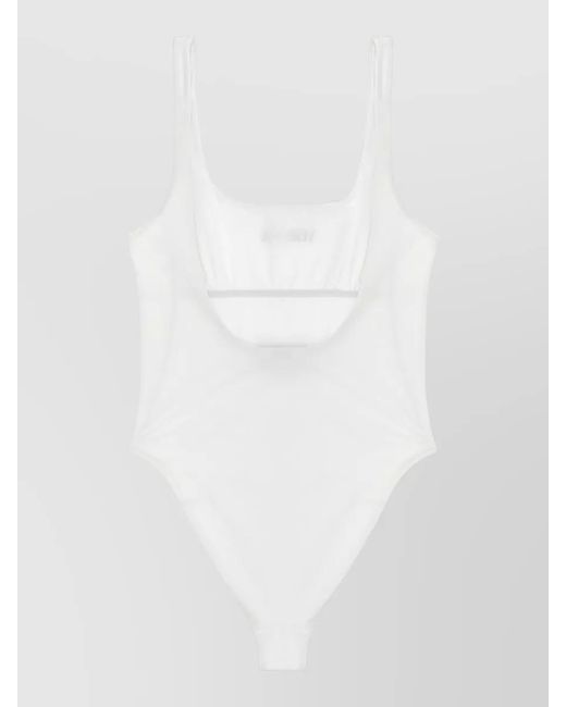 Versace White Logo One-Piece Swimsuit