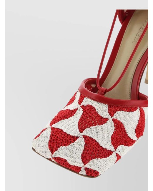 Bottega Veneta Red Crochet Sandals