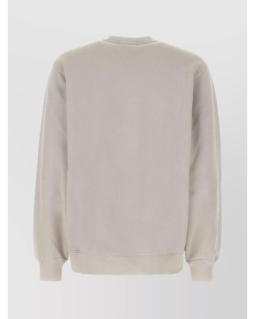Ambush White Ribbed Distressed Loose-Fit Cotton Sweatshirt for men