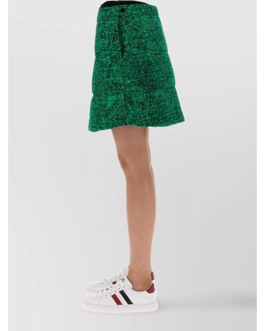 Moncler Genius Green Printed A-Line Skirt