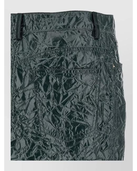 Marni Green Wrinkled-Effect Skirt