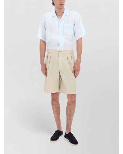 120% Lino Blue Linen Shirt for men
