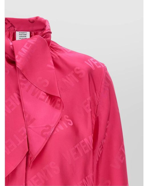 Vetements Pink Monogram Blouse
