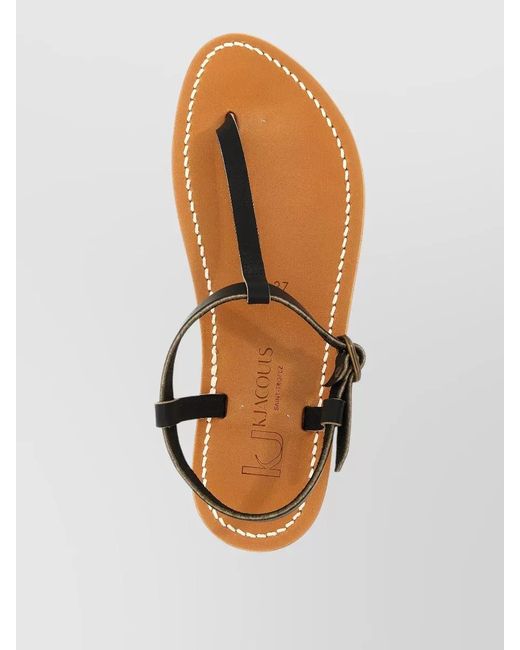K. Jacques Multicolor Petrone Flat Leather Strap Open Toe Sandals