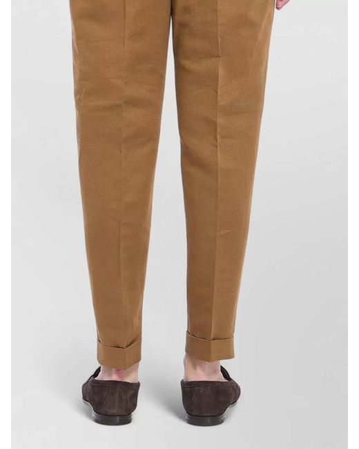 PT Torino Natural Linen Cotton Mid-Rise Straight-Leg Tailored Trousers for men