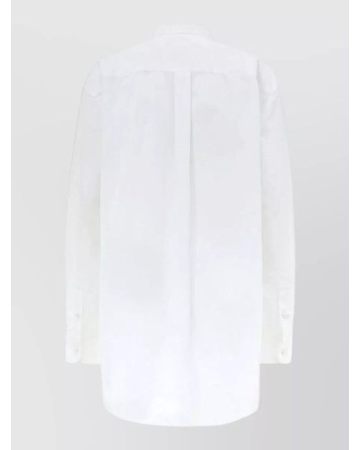 Gucci White Cotton Embellished Long-Sleeve Tunic Shirt