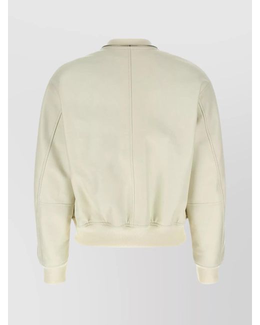 Jil Sander Natural Leather Bomber Jacket