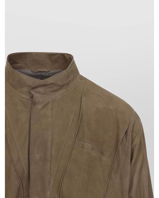 Giorgio Armani Brown Lamb Leather Blouson Jacket for men