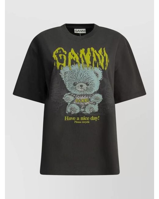 Ganni Black Forest Teddy Graphic Relaxed T-Shirt