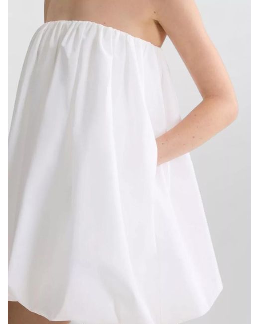 Patou White Strapless Knee Length Lightweight Beachwear Dress