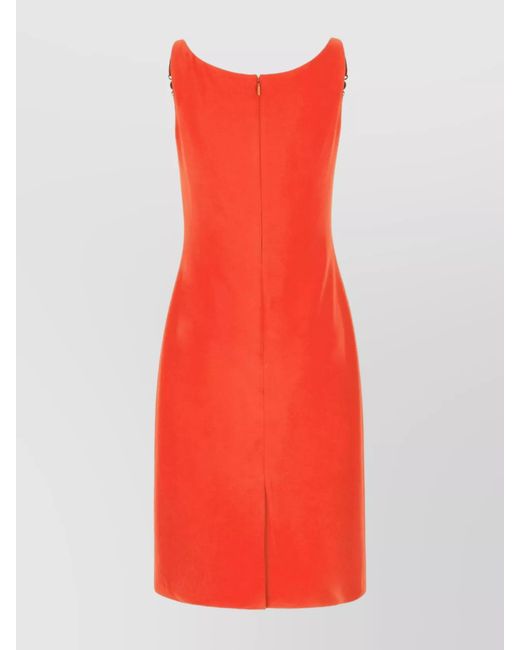 Versace Red Stretch Viscose Midi Dress