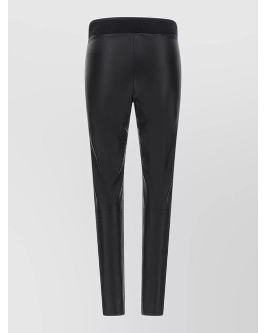 Brunello Cucinelli Gray High Rise Stretch Nappa Leather Leggings