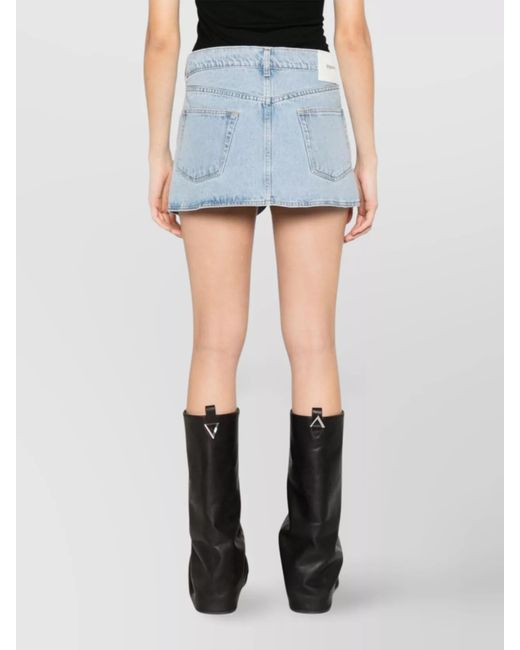 Coperni Blue Denim Asymmetric Mini Skirt
