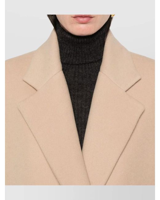 Jil Sander Natural Wool Double Breasted Tailored Coat