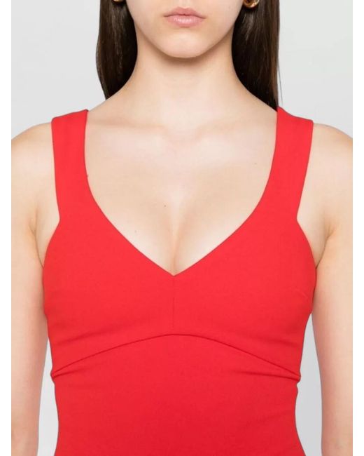 Solace London Red Nalani Maxi Dress V Neck Sleeveless