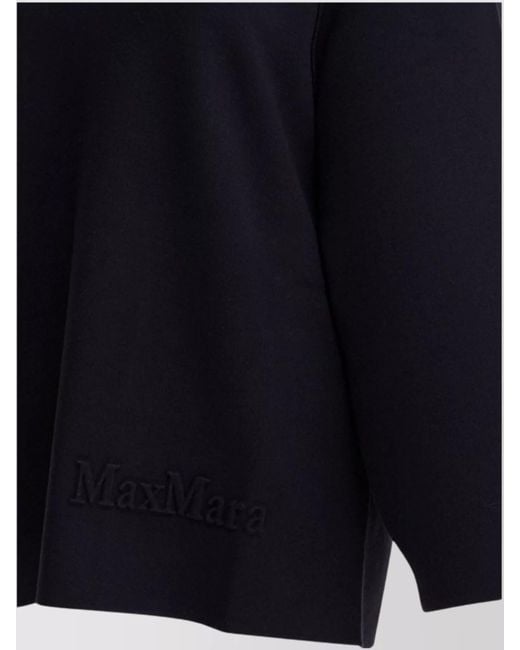 Max Mara Blue Viscose Wool Oversized Jumper