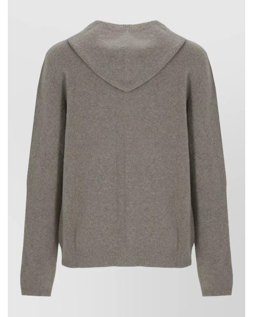 Rick Owens Gray Cashmere Zip-Up Hooded Jacket for men