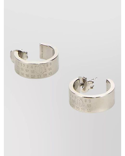 MM6 by Maison Margiela Multicolor Hoop Earrings Featuring Engraved Detail Motif