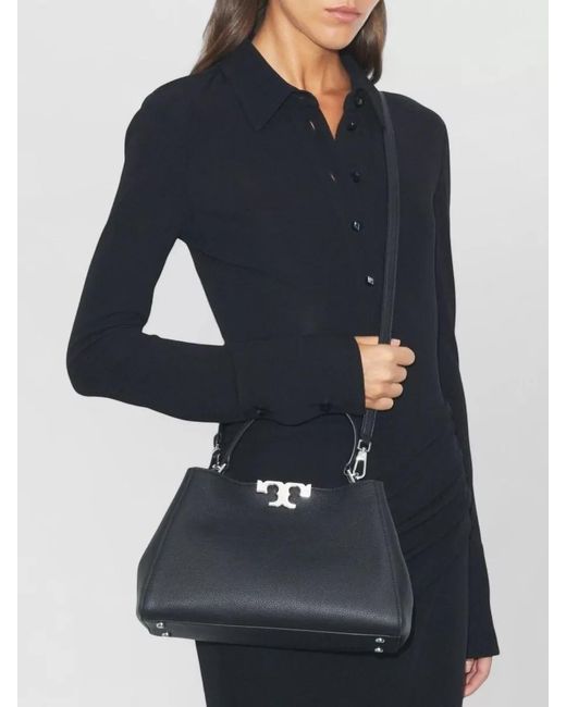 Tory Burch Black Eleanor Medium Leather Satchel Bag