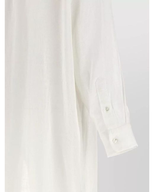 Polo Ralph Lauren White Long Sleeve Boyfriend Shirt Maxi Dress