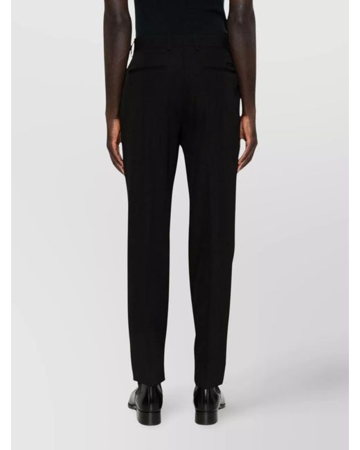 Versace Black Virgin Wool Straight-Leg Tailored Trousers for men