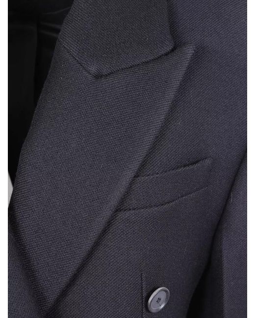 Rohe Blue Hourglass Wool Coat Long Double Breasted