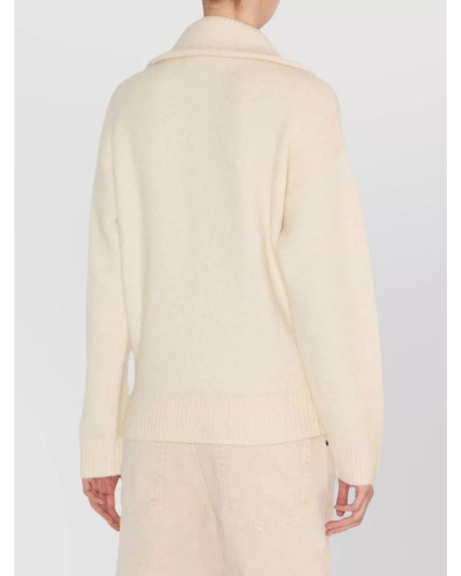 Isabel Marant Natural Hooded Top With Ribbed Cuffs And Hem