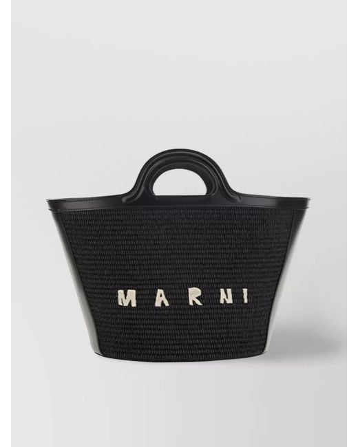 Marni Black Tropicalia Small Tote Bag