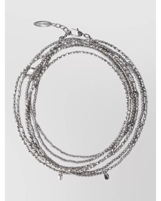 Brunello Cucinelli Metallic Bracelet Multi Strand Design Polished Finish Adjustable