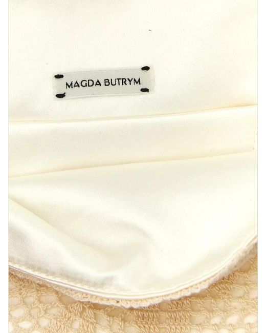 Magda Butrym Natural Rose Crochet Clutch Bag