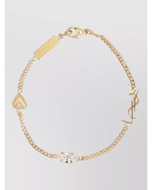 Saint Laurent Natural Opyum Bracelet Featuring Heart Charm Chain