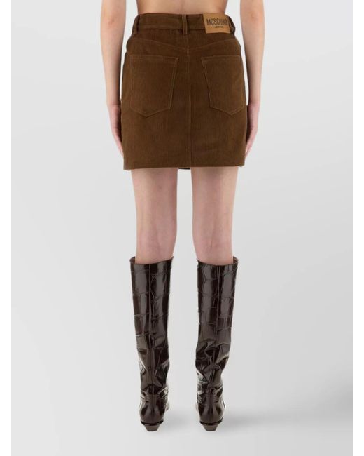 Moschino Multicolor Corduroy Fitted Skirt