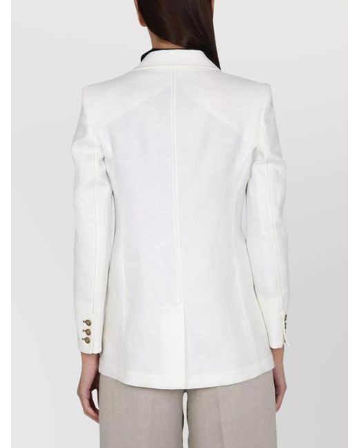 Max Mara White Linen Doublebreasted Blazer