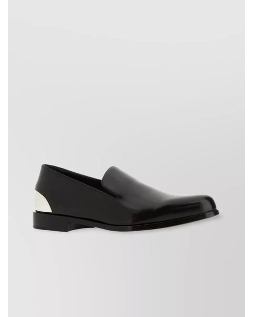 McQueen Black Leather Loafers for men