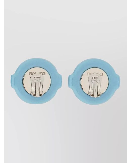 Fiorucci Blue Round Shape Lollipop Inspired Hoop Earrings