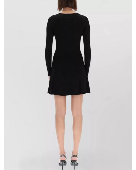 Versace Jeans Couture Black Baroque Buckle Knitted Dress