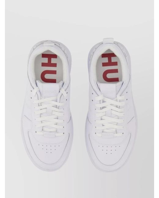HUGO White Leather Logo Sneaker for men