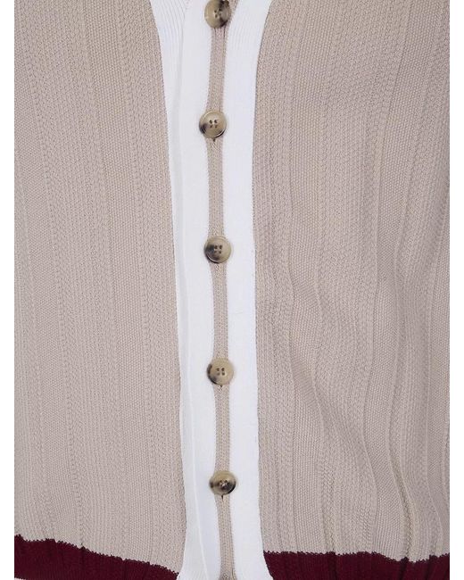 Dries Van Noten Multicolor Magpie Cardigan Contrast Trim V Neck for men