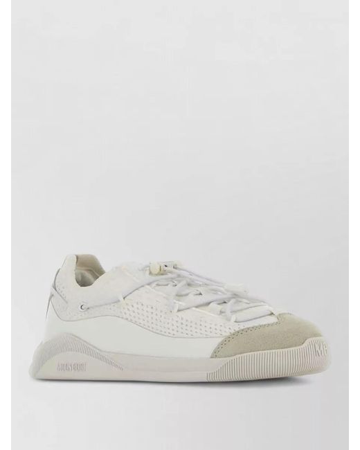 Moon Boot White Fabric Low-Top Sneakers