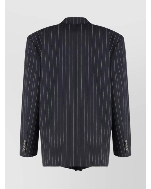 The Attico Blue Pinstripe Single-Breasted Blazer
