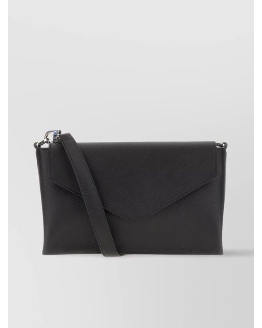 Montblanc Black Leather Crossbody Messenger Bag for men